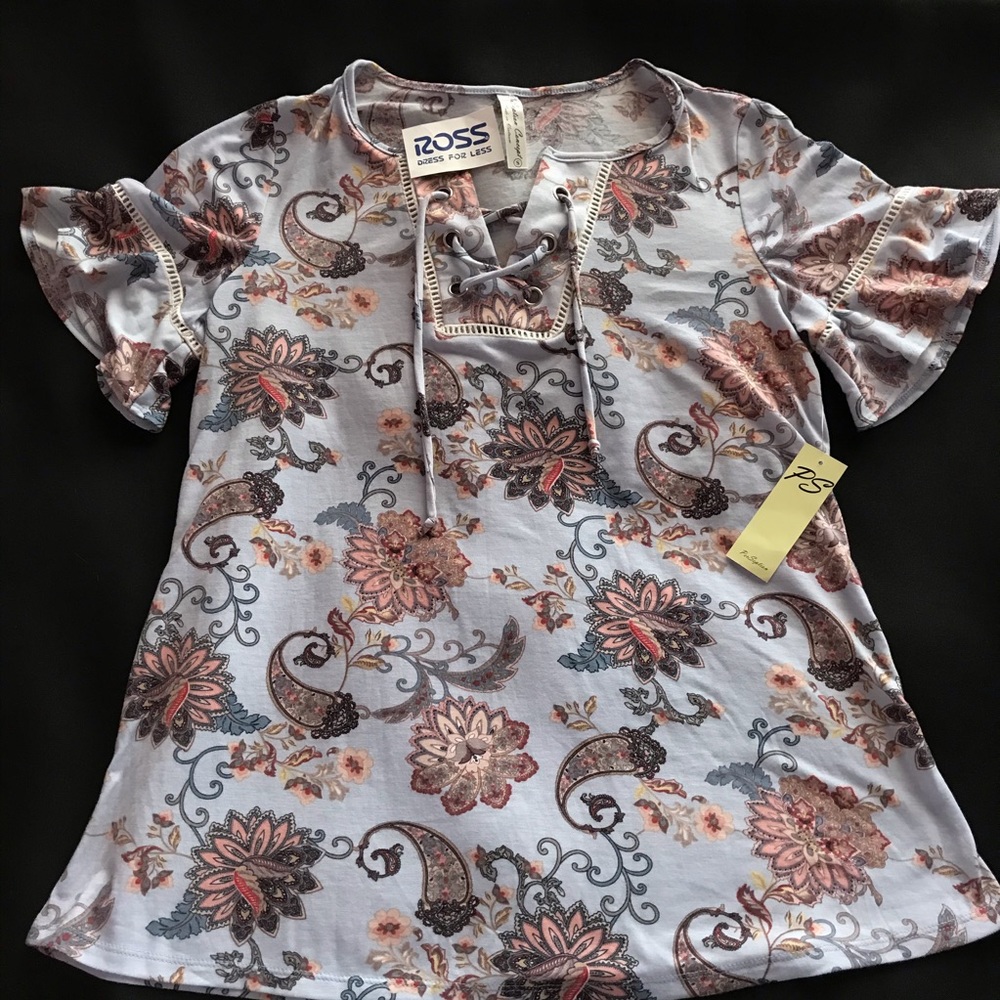 Girls Short Sleeved Floral Top